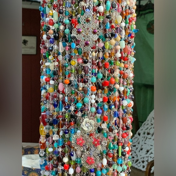 Beaded Spiral Chandelier 4 ft+ Handmade Bohemian Czech Glass Sun Catcher Mobile - Picture 8 of 10